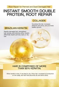 Close-up of hair mask protein and collagen ingredients showing root repair benefits