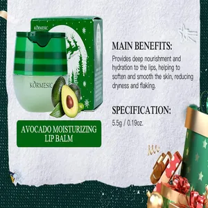 Detail view of Avocado Moisturizing Lip Balm with product benefits and specifications