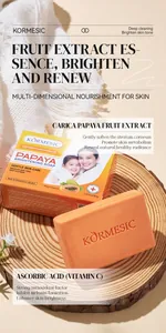 Detailed view of KORMESIC Papaya Brightening Soap with Vitamin C and fruit extracts