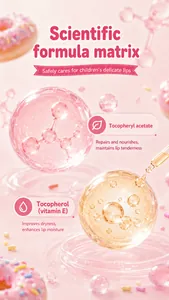 Professional scientific formula for children's lip balm with vitamin E for deep hydration