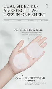 Détail de disques de coton à l'acide glycolique double face pour le soin visage