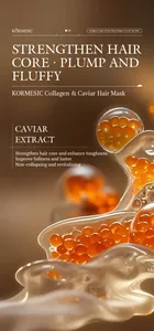 Macro detail of KORMESIC caviar extract hair mask for strengthening and plumping hair