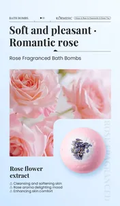 Bomba de baño de rosa KORMESIC con extracto floral para suavizar y relajar la piel