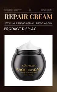 Detailed product display of KORMESIC black bandage elasticity repair cream 100g
