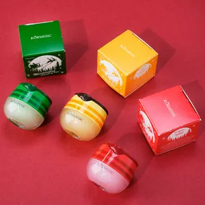 KORMESIC Christmas lip balm gift set with green yellow and red moisturizing jars and boxes