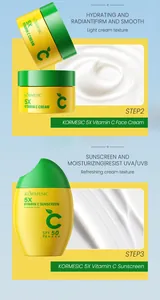 Professional detail view of KORMESIC 5X Vitamin C face cream and sunscreen texture
