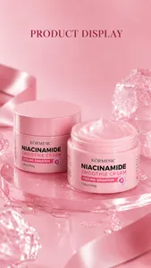 Close-up of KORMESIC niacinamide smoothie face cream with cooling pink texture