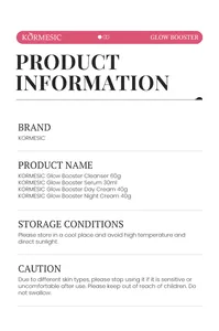 Informations détaillées sur le produit pour le coffret de soins KORMESIC Glow Booster