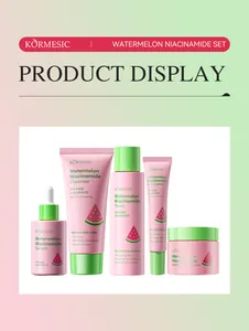 Complete KORMESIC watermelon niacinamide skincare set featuring serum, toner and cream
