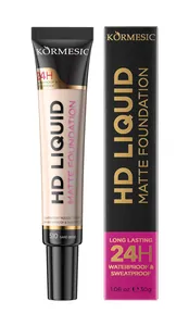 Kormesic HD liquid matte foundation tube and box display in sand beige 510 shade