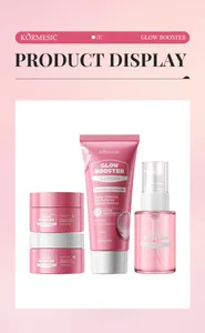 Coffret de soins KORMESIC 10X Glow Booster avec nettoyant, sérum, crèmes de jour et de nuit.
