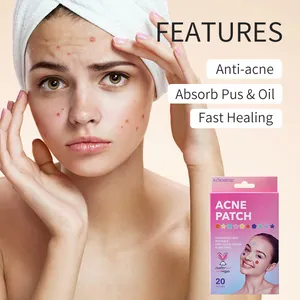 Κοντινό πλάνο της συσκευασίας KORMESIC acne patch και λίστα με τα χαρακτηριστικά