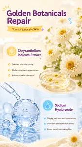 Infographic of Kormesic kids lotion highlighting chamomile and sodium hyaluronate
