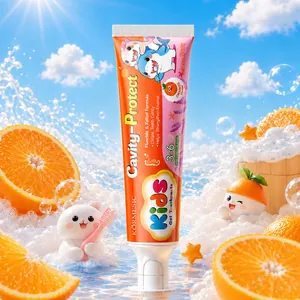 Dentífrico en gel KORMESIC para niños sabor naranja protección caries edad de 3 a 6