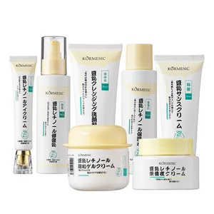 KORMESIC Soy Milk Retinol skincare set including creams and lotions on white background
