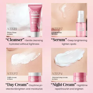 Coffret de soins du visage KORMESIC 10X Glow Booster avec nettoyant, sérum et crèmes