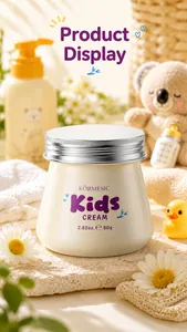 KORMESIC gentle kids face moisturizing cream in 80g jar with cute toy and flower decor