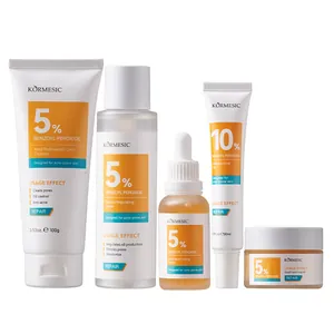 Professional KORMESIC anti-acne skincare set including cleanser and benzoyl peroxide gel