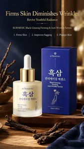 Detailed view of KORMESIC Black Ginseng Serum in elegant bottle and packaging box