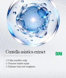 Gedetailleerd macro-overzicht van Centella asiatica-extractbellen voor haarverzorging