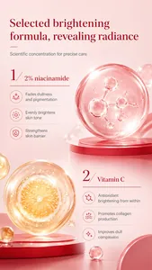 Detailansicht der Inhaltsstoffe Niacinamid und Vitamin C für KORMESIC Gesichtscreme.