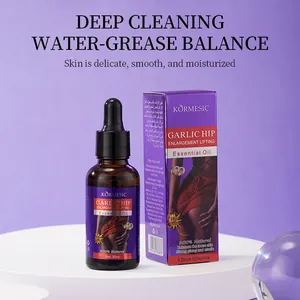 KORMESIC Garlic Hip Enlargement Essential Oil bottle and purple box packaging detail