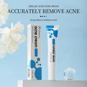 Close-up detail of KORMESIC 20% azelaic acid acne cream tube and packaging box.