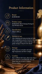 Detailed information for KORMESIC Black Ginseng Firming and Anti-Wrinkle Serum product