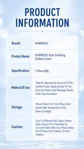 Fiche d'information détaillée sur le produit KORMESIC Kids Soothing Sorbet Cream 50g