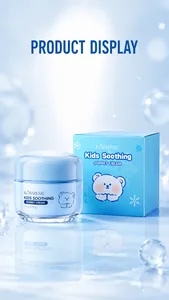 Vue détaillée du pot de crème visage apaisante KORMESIC pour enfants avec boîte