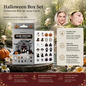 Επιθέματα Ακμής Halloween από Υδροκολλοειδές Σχήμα Αστέρι Φάντασμα Κολοκύθα Αυτοκόλλητα για Ατέλειες Προσώπου Γυναικεία Φροντίδα Δέρματος
