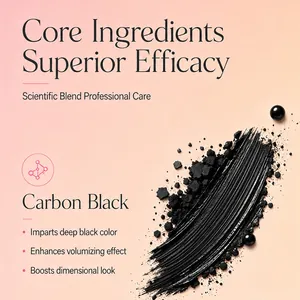 Vista dettagliata degli ingredienti del mascara Carbon Black per volume e colore nero