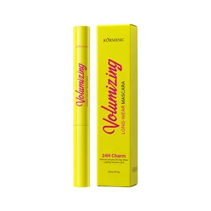 Mascara volumizzante a lunga durata KORMESIC in confezione gialla per un volume intenso