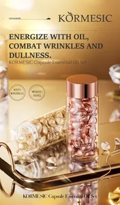 Detailed view of KORMESIC facial serum capsules for whitening and anti-wrinkle care.