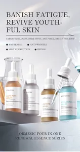 Macro shot of Kormesic facial serum set for whitening and anti-wrinkle care
