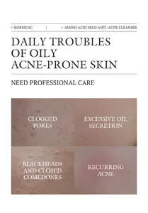 Comparison showing clogged pores, oily skin, blackheads, and acne for skincare