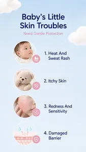 Infographie détaillant les problèmes de peau des bébés comme les rougeurs et l'érythème