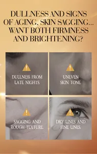 Detailed view of aging signs like dullness and sagging addressed by KORMESIC facial serum