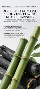 Dettaglio degli ingredienti al carbone di bambù per maschera nasale purificante