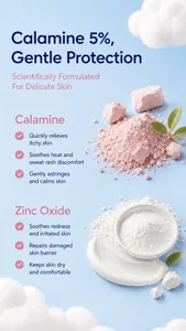 Crème apaisante douce pour enfants avec 5% de calamine et d'oxyde de zinc pour la peau