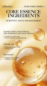 Close-up detail of Kormesic nose pore strips showing core skin care essence ingredients