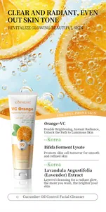 Detailed features of KORMESIC VC orange brightening facial cleanser with ingredients