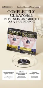 Dettaglio maschera nasale al carbone di bambù KORMESIC con confezione e benefici pori