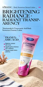 Vue détaillée de la lotion solaire corporelle KORMESIC au niacinamide et SPF 50+