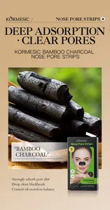 KORMESIC bamboo charcoal nose pore strips for deep cleaning and blackhead removal