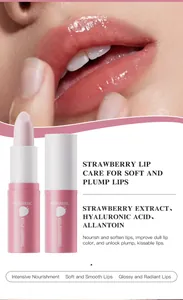 KORMESIC strawberry lip balm detail showing moisturizing ingredients for soft plump lips
