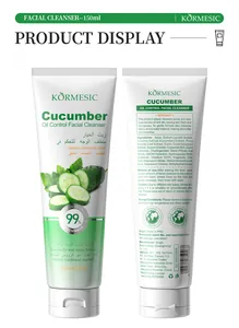Detailed display of KORMESIC cucumber oil control facial cleanser packaging information