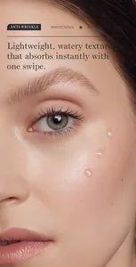 Detailed view of lightweight moisturizing essence oil absorbing on smooth skin surface
