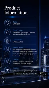 Detalles del sérum reparador antiarrugas KORMESIC Omega-3 y Ceramida en envase de 30ml