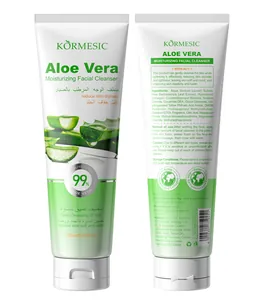 Kormesic 150ml Aloe Vera facial cleanser tube showing front and back packaging details.